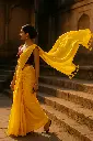 Linen-yellow saree-model-5.webp