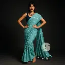 Mul Cotton-Heart embridry-blue-Saree-1.webp