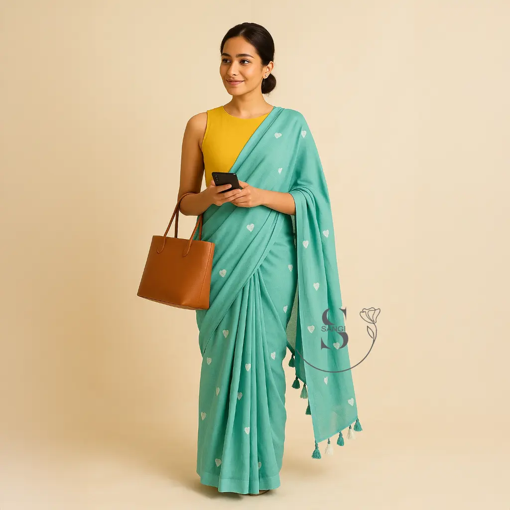 Mul Cotton-Heart embridry-blue-Saree-3.webp