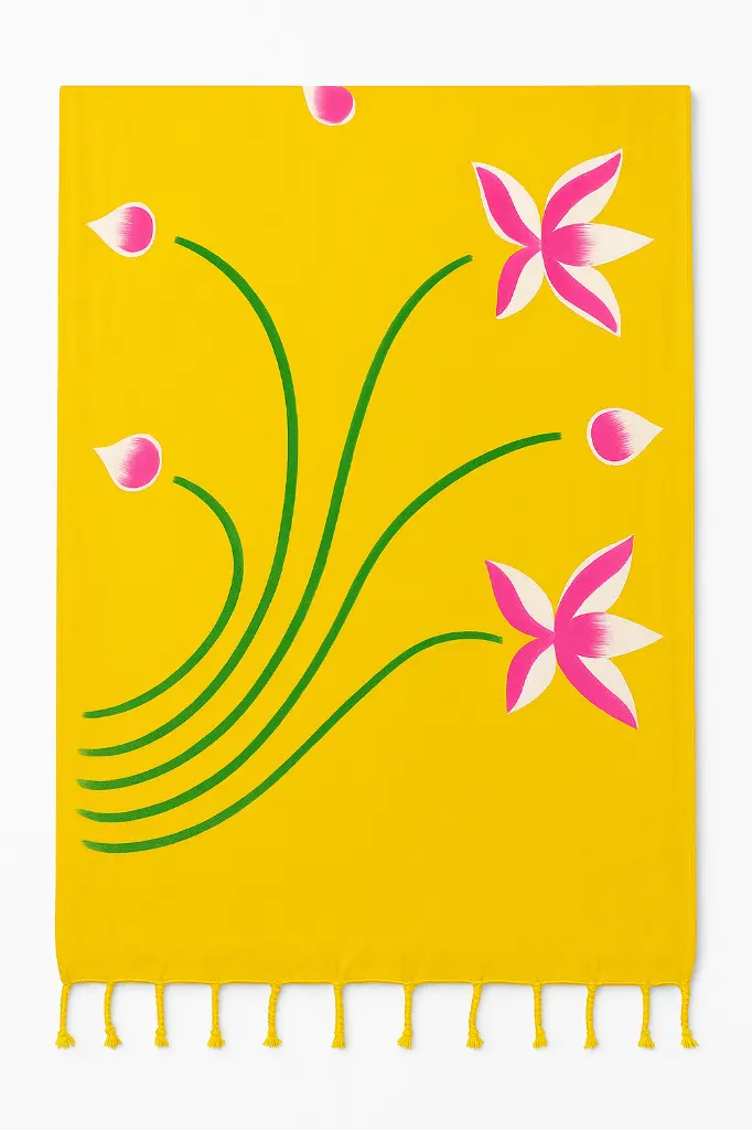 Linen-cotton-hand-painted-yellow-saree-4.webp