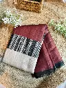 Ready-to-wear-brown-saree-maroon.webp